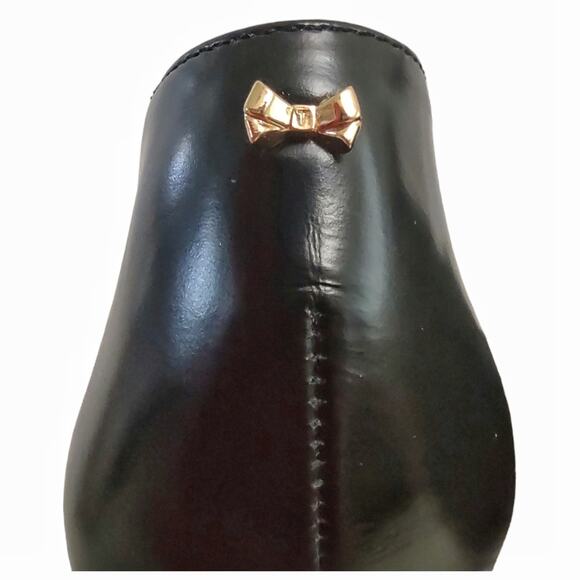 TED BAKER Black Skinny Stiletto Heels US Size 8.5 Elasticized Straps EU Size 39 - Picture 11 of 14